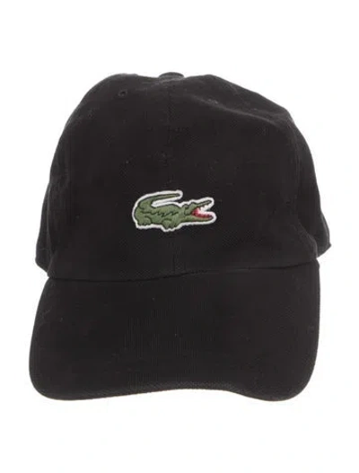 Pre-owned Lacoste Canvas Baseball Cap In Black