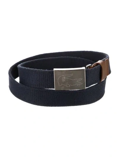 Pre-owned Lacoste Canvas Belt In Blue