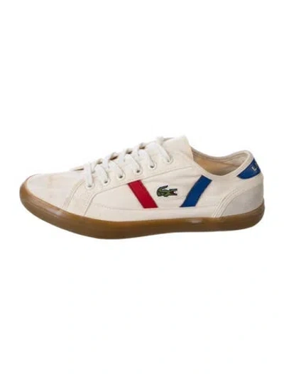 Pre-owned Lacoste Canvas Colorblock Pattern Sneakers In Neutrals