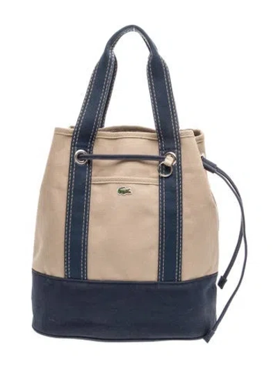 Pre-owned Lacoste Canvas Top Handle Bag In Blue