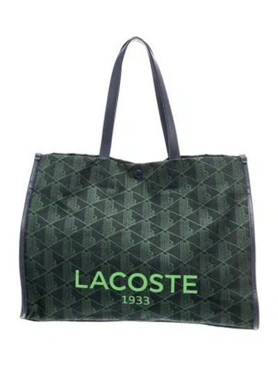 Pre-owned Lacoste Canvas Tote In Blue