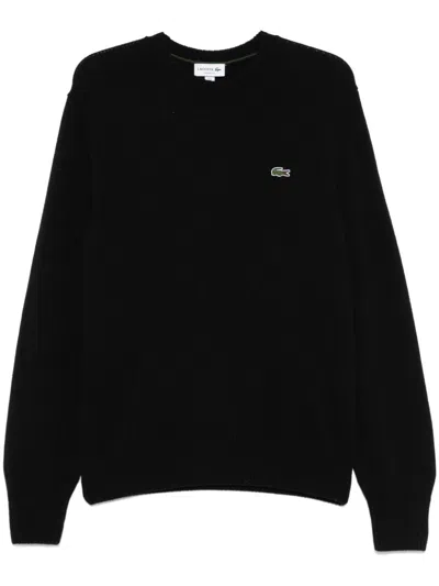 Lacoste Black Crew Neck Cotton Sweater