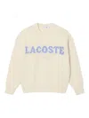 Lacoste Carded Wool Sweater With Inlaid Branding In Multi