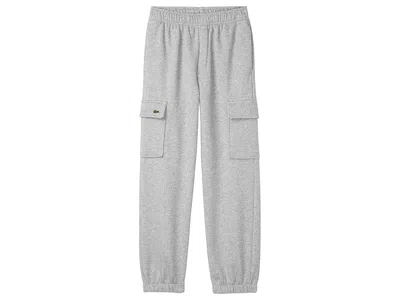 Lacoste Cargo Fleece Pants (big Kid) Boy's Clothing Argent Chine Heather: Md (big Kid) One Size In Green