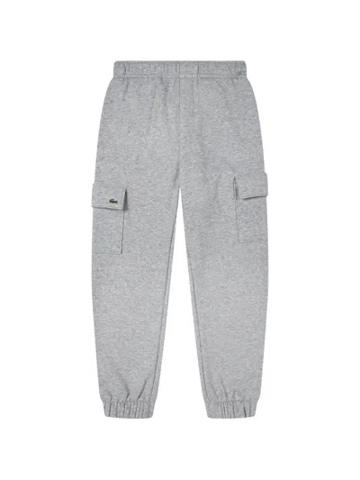 Lacoste Kids' Cargo Tracksuit Bottoms In Gray