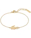 Lacoste Carnation Gold Tone Crocodile Bracelet In Carnation Gold