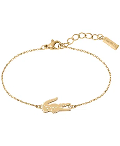 Lacoste Carnation Gold Tone Crocodile Bracelet