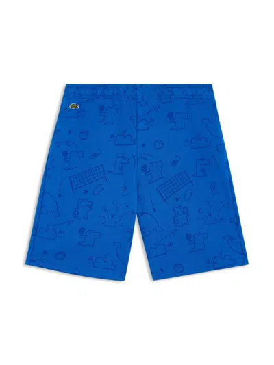 Lacoste Kids' Cartoon Crocodiles Shorts In Blue