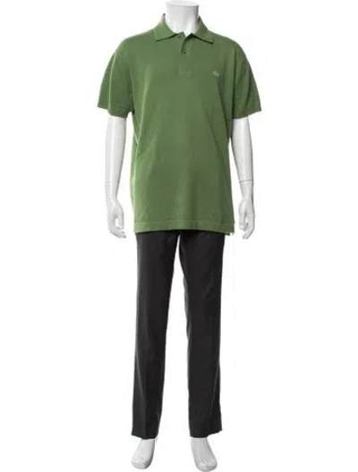 Pre-owned Lacoste Cashmere Collar Polo Shirt In Green