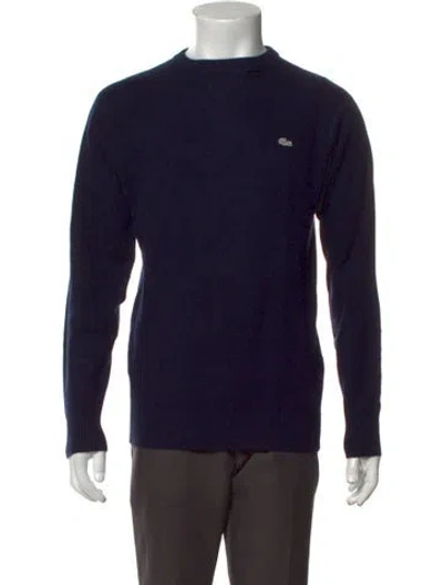 Pre-owned Lacoste Cashmere Crew Neck Pullover In Blue
