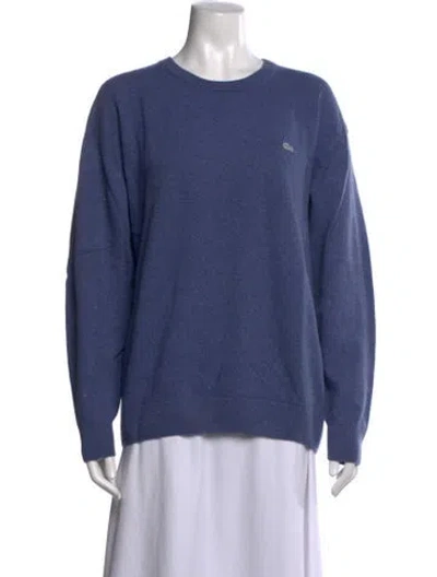 Pre-owned Lacoste Cashmere Crew Neck Sweater In Blue