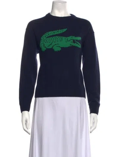 Pre-owned Lacoste Cashmere Graphic Print Sweater In Blue