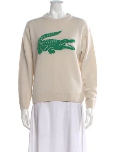Pre-owned Lacoste Cashmere Graphic Print Sweater In Neutral