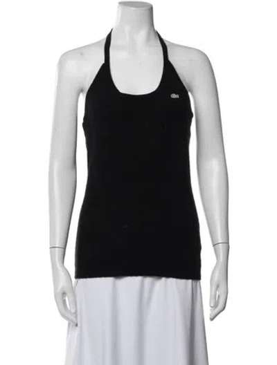 Pre-owned Lacoste Cashmere Halterneck Top In Black