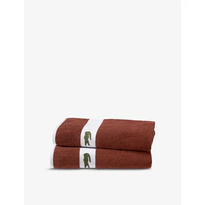 Lacoste Multicoloured Casual Logo-embroidered Organic-cotton Bath Sheet 100cm X 150cm