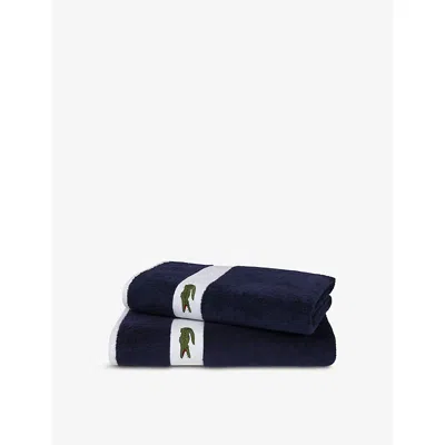 Lacoste Multicoloured Casual Logo-embroidered Organic-cotton Hand Towel 55cm X 100cm
