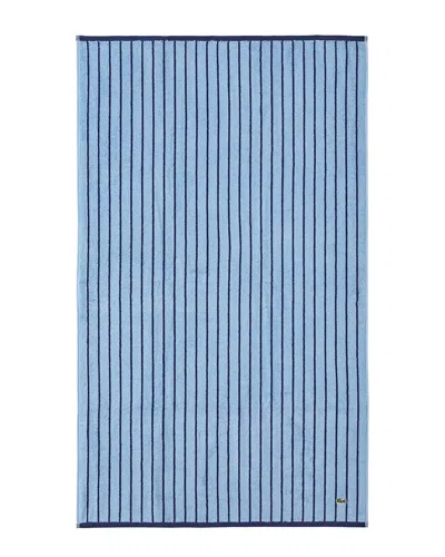 Lacoste Centre Mark Cotton Jacquard Stripe Bath Towel