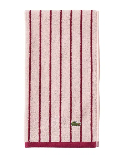 Lacoste Centre Mark Cotton Jacquard Stripe Hand To In Pink