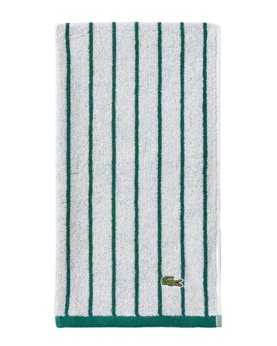 Lacoste Centre Mark Cotton Jacquard Stripe Hand Towel