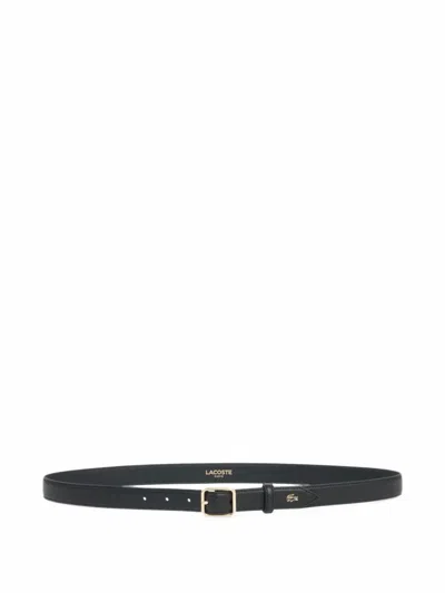 Lacoste Champs-ãlysã©es Embossed Leather Belt - 31.5 In - 80 Cm In Black