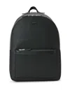 Lacoste Chantaco Logo-embossed Leather Backpack In Black