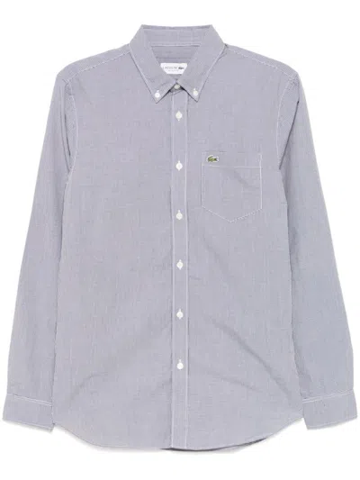 Lacoste Check Pattern Shirt In Black