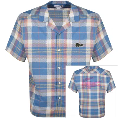 Lacoste Check Short Sleeved Shirt Blue