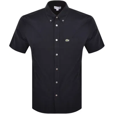 Lacoste Check Short Sleeved Shirt Navy