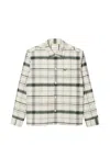 Lacoste Plaid Flannel Button-up Overshirt In White