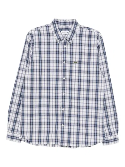 Lacoste Checked Shirt In Blue