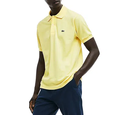 Lacoste Classic Fit Short Sleeve Pique Polo Shirt In Light Yellow