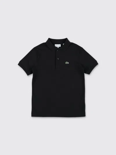 Lacoste Kids'  Classic Cotton Polo Shirt With Logo In Black