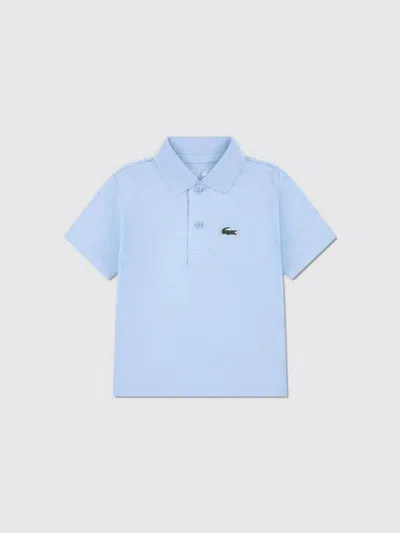 Lacoste Kids'  Classic Cotton Polo Shirt With Logo In Blue