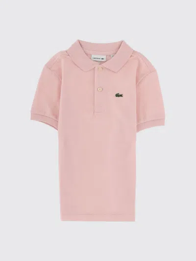 Lacoste Kids'  Classic Cotton Polo Shirt With Logo In Pink
