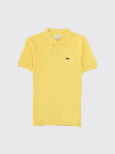 Lacoste Kids'  Classic Cotton Polo Shirt With Logo In Yellow