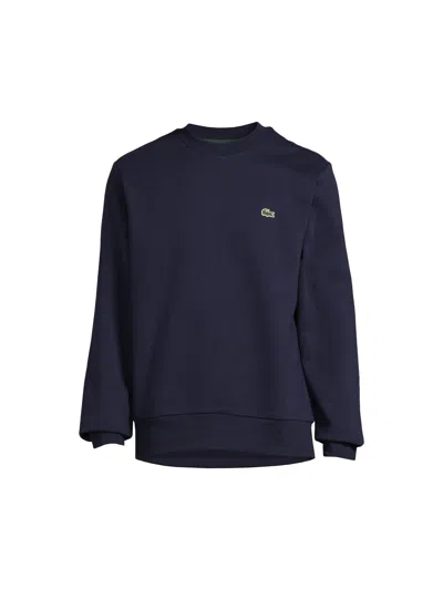 Lacoste Live Cotton Fleece Sweatshirt Navy Blue In Blu Blu E Verdi