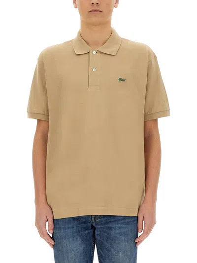 Lacoste Classic Cut Polo Shirt In Beige