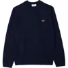 Lacoste Classic Fit Cashmere Crewneck Sweater In Blue