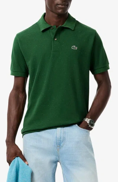 Lacoste Stretch Pique Short-sleeve Slim Fit Polo Shirt In Green