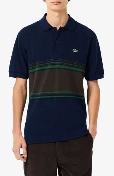 Lacoste Classic Fit Cotton Piqué Polo In Blue