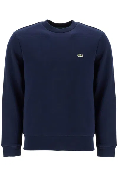 Lacoste Classic Fit Crewneck Sweatshirt In Blue
