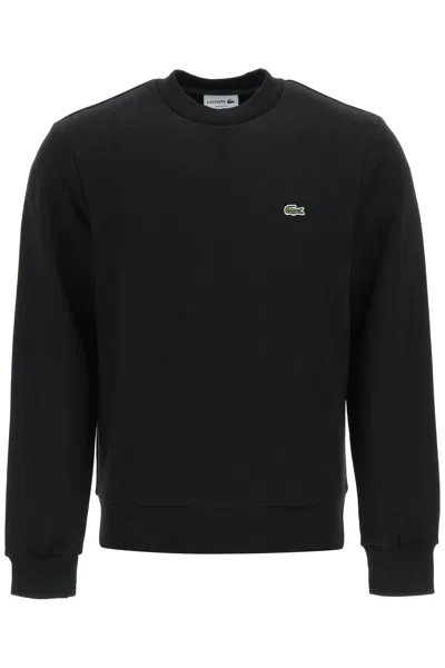 Lacoste Classic Fit Crewneck Sweatshirt In Black