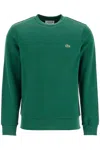 Lacoste Green Brushed Cotton Sweatshirt In Green
