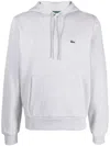 Lacoste Fleece Hoodie With Drawstring And Pocket In Gray