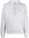 Lacoste Fleece Hoodie With Drawstring And Pocket In White