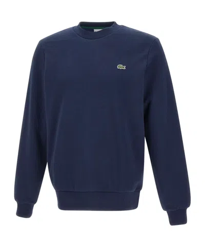 Lacoste Classic Fit Fleece Sweatshirt In Blue