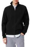 Lacoste Classic Fit Fleece Zip Sweatshirt In Black