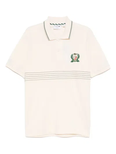 Lacoste Classic Fit L.12.12 Embroidered Shield Polo Shirt In Neutral