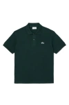 Lacoste Classic Fit Landscape Crocodile Cotton Piqué Polo In Green