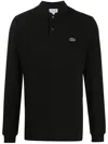 Lacoste Black Piqué Polo Shirt In Black